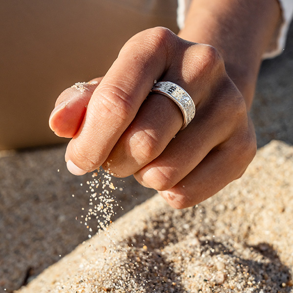Strandsand Ring von DUR aus 925er Sterling-Silber