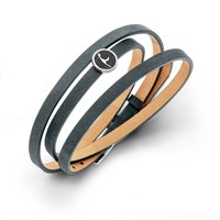 Lederarmband mit Lavasandelement "Sylt"