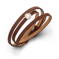 Lederarmband 58 cm  braun mit Sandelement "Robbe"