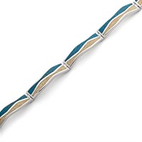 Armband "Welle Strandsand/Steinsand" 20,5 cm rhodiniert