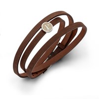 Lederarmband "Ahoi" braun mit Strandsandelement "Søndervig"