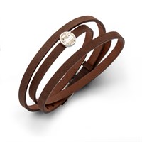Lederarmband braun mit Sandelement "rasender Roland"