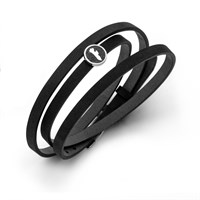 Lederarmband 62 cm mit Lavasandelement "Fanø"