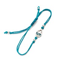 Cotton-Arm."Strandwellen"Drop Strandsand/Steinsand blau 925er Silber