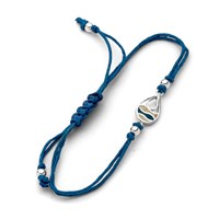 Cotton-Arm. "Strandwellen" Drop Strandsand/blauer Steinsand 925er Silber