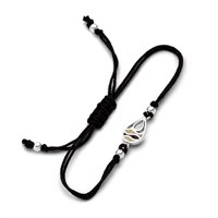 Cotton-Arm. "Strandwellen" Drop Strandsand/Lavasand 925er Silber