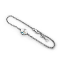 Armband Strandwellen "Pilsumer Leuchtturm" Strandsand/blauer Steinsand