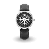 DUR Uhr 36er "Kompass" Lavasand, Lederband schwarz