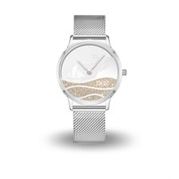 DUR Uhr 36er "Göhren" Strandsand, Mesh Band Edelstahl