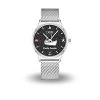 DUR Uhr 36er "Hvide Sande" Lavasand, Mesh Band Edelstahl