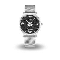 DUR Uhr 36er "Fischland" Lavasand, Mesh Band Edelstahl