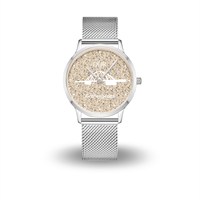 DUR Uhr 36er "Großenbrode" Strandsand, Mesh Band Edelstahl