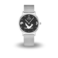 DUR Uhr 36er "Zingst" Lavasand, Mesh Band Edelstahl