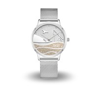 DUR Uhr 36er "Skagen" Strandsand, Mesh Band Edelstahl