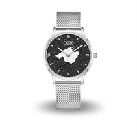 Uhr StrandZeit "Cala Millor" 36 mm  Lavasand, Mesh Band Edelstahl
