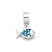 Charm "Fisch" Steinsand blau