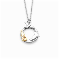 Kette Silverfine "Cuxhaven" Ring +3 icons, eines gelb vergoldet, rhod.