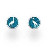 Ohrstecker "Waren/Kranich" 8 mm blauer Steinsand