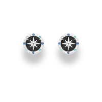 Ohrring "Kompassrose 2.0" 10 mm Zirkonia und Lavasand