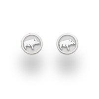 Ohrstecker "Salzsau" innen matt hell rhodiniert 8 mm