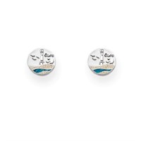 Ohrstecker Strandwellen"Carolinensiel" 10 mm Strandsand/blauer Steinsand