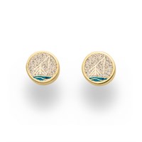 Ohrstecker Ahoi"Skagen" Strandsand/Steinsand blau, vergoldet
