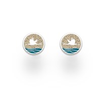 Ohrstecker Ahoi "Zingst" Strandsand/ blauer Steinsand