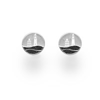 Ohrstecker Strandwellen"Kap Arkona" 10 mm Lavasand