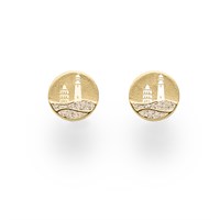 Ohrstecker Strandwellen"Kap Arkona" 10 mm Strandsand vergoldet