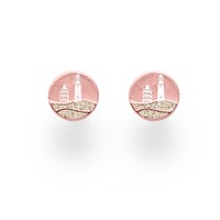 Ohrstecker Strandwellen"Kap Arkona" 10 mm Strandsand rosé vergoldet