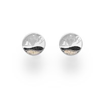 Ohrstecker Strandwellen"Luise/Kreidefelsen" 10 mm Lavasand/Strandsand