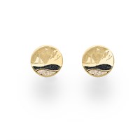 Ohrstecker Strandwellen"Luise/Kreidefelsen" 10 mm Lavasand/Strandsand vergoldet