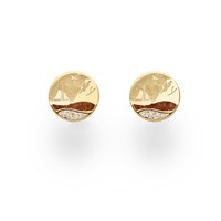 Ohrstecker Strandwellen"Luise/Kreidefelsen" 10 mm Bernsteinsand/Strandsand vergoldet