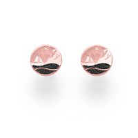 Ohrstecker Strandwellen"Luise/Kreidefelsen" 10 mm Lavasand rosé vergoldet