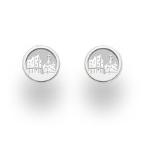 Ohrstecker "Hamburg" 10 mm hell rhodiniert
