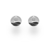 Ohrstecker Strandwellen "Langeoog" 10 mm Lavasand