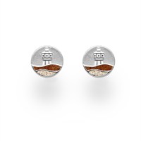 Ohrstecker Strandwellen "Langeoog" 10 mm Strandsand/Bernsteinsand