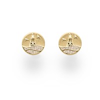 Ohrstecker Strandwellen"Cuxhaven" 10 mm Strandsand vergoldet