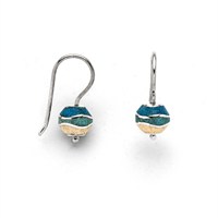 Ohrring Strandwelle "Bead" Strandsand, blauer Steinsand