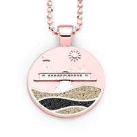 Anhänger Strandwellen "Ahlbeck" Strandsand/Lavasand rosé vergoldet