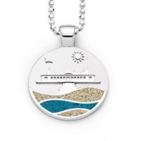 Anhänger Strandwellen "Ahlbeck" Strandsand/Steinsand blau