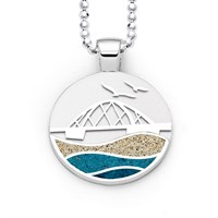 Anhänger Strandwellen "Großenbrode" Strandsand/Steinsand blau