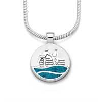 Anhänger Strandwellen "N´Siel" 15 mm, blauer Steinsand
