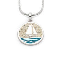 Anhänger "Ahoi" 20 mm Strandsand/blauer Steinsand