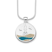 Anhänger Strandwellen "Cuxhaven" 20 mm Strandsand/blauer Steinsand