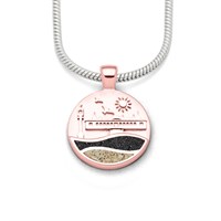 Anhänger Strandwellen "Ahlbeck" 15 mm, Strandsand/Lavasand rosé vergoldet