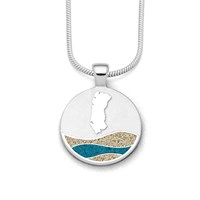 Anhänger Strandwellen "Rømø" 20 mm Strandsand/Steinsand blau