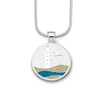 Anhänger Strandwellen "Skagen" 20 mm Strandsand/blauer Steinsand