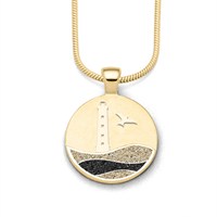 Anhänger Strandwellen "Skagen" 20 mm Strandsand/Lavasand vergoldet