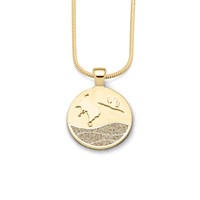 Anhänger Strandwellen "Waren/Müritz" 20 mm Strandsand vergoldet